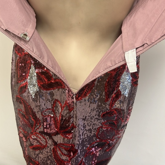 Aidan by Aidan Mattox sequins off the shoulderknee length dress - Picture 10 of 11